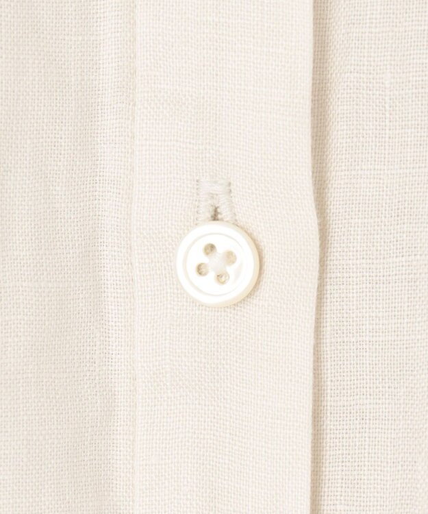 自由区 【XSサイズ～/洗える/セット可】エンブロイダリーリネン前開き シャツブラウス アイボリー系