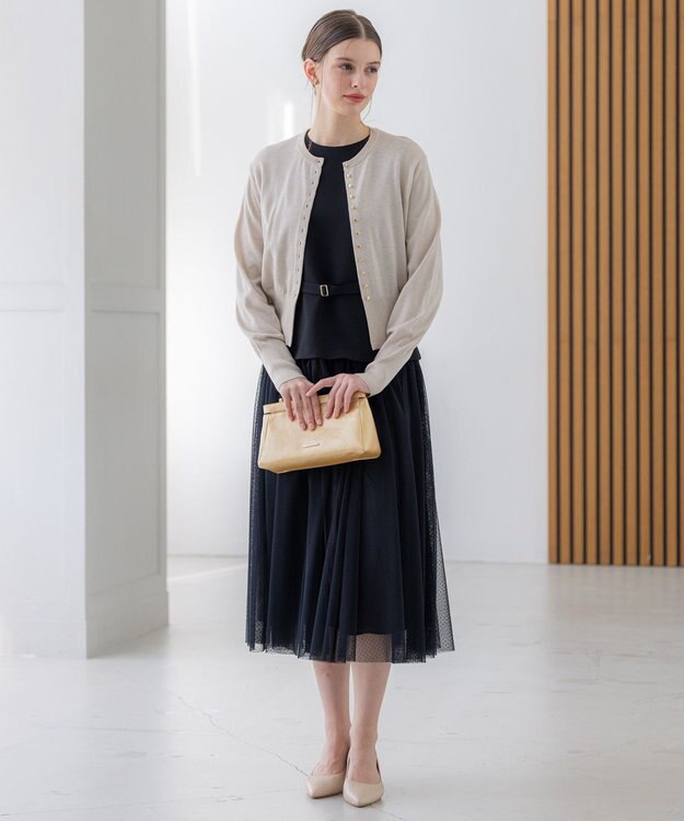 23区 S 【APPLAUDIR】コンパクト ラメカーディガン ベージュ系