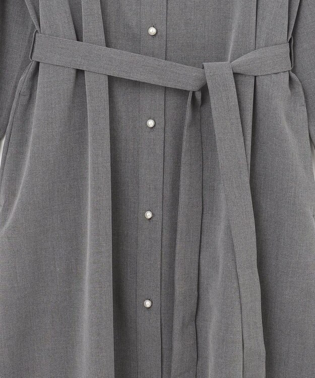 ANY 【洗濯機可能/ストレッチ】ウールライク前開きワンピース グレー