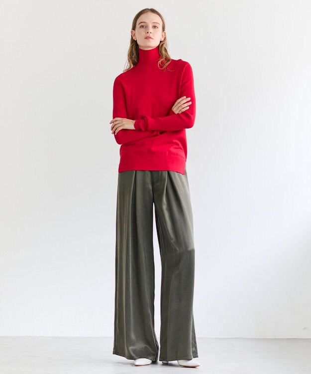 BEIGE， FRANKLIN / ドレープタックワイドパンツ Khaki