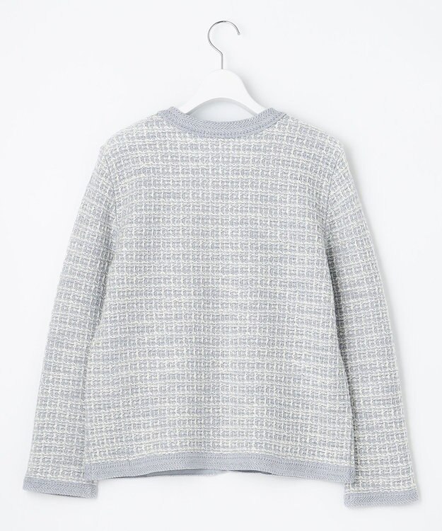 J.PRESS LADIES 【洗える】TWEED KNIT カーディガン サックスブルー系5