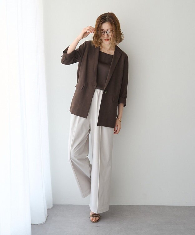 YECCA VECCA 【UVカット/接触冷感/遮熱】イージーワイドパンツ Light Beige