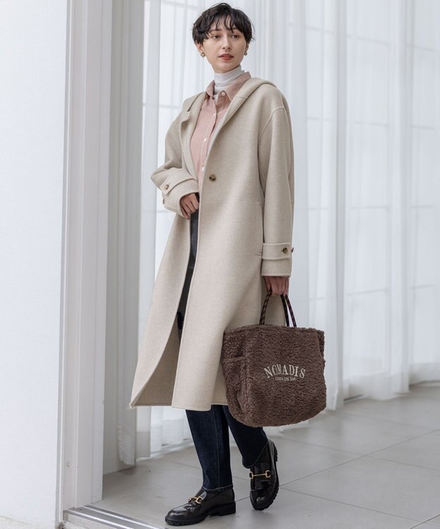 23区 S 【滝沢眞規子さん着用/VERY掲載】MANTECOPureリバー フード ロングコート オートミール系