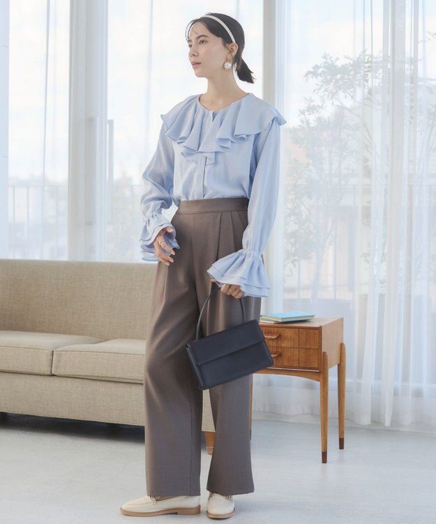WEGO 【ANGIE VINTAGE】ラッフルブラウス サックス
