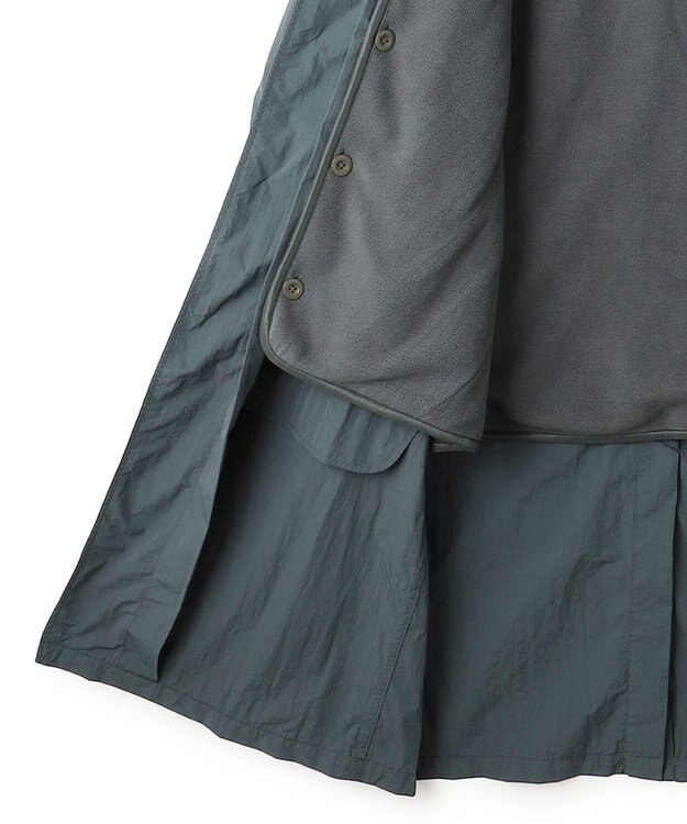 J.PRESS YORK STREET 【UNISEX】ナイロンワッシャーステンカラーコート スモーキーグリーン系
