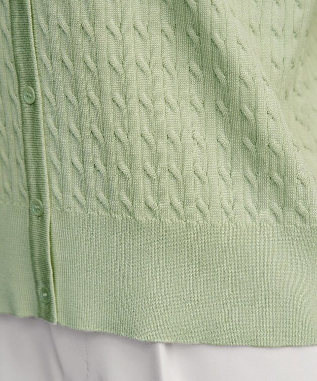 Tiaclasse ワンポイント刺繍ケーブルカーディガン ミント