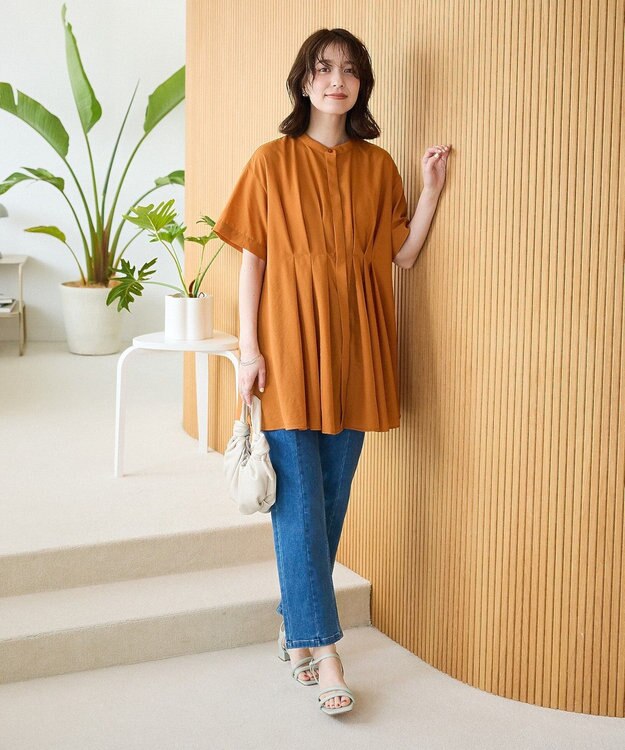 Green Parks 【WEB限定】ウエストタックシャツチュニックⅢ Orange