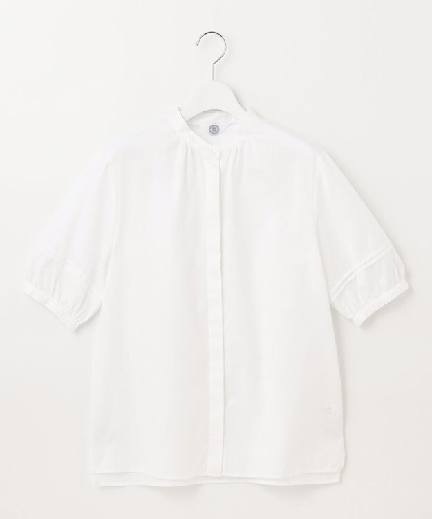 J.PRESS LADIES S 【洗える】ボイルEASYCARE バンドカラー ブラウス ホワイト系