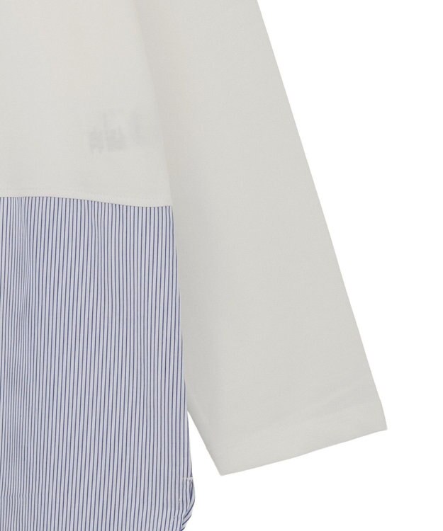 Green Parks 裾ドッキングホワイトインナー Stripe White