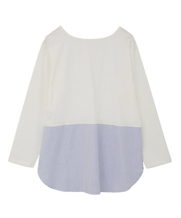 Green Parks 裾ドッキングホワイトインナー Stripe White