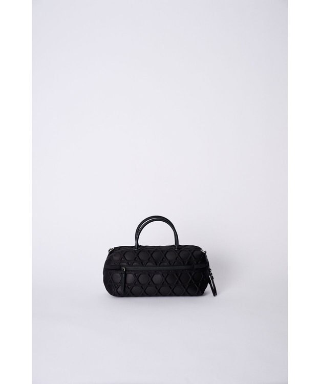 MIYABIYA 【撥水加工】篭目大柄エンボスボンディングミニボストン ブラック