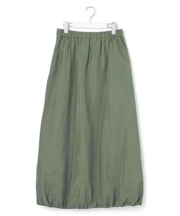 ICB L エステルメモリータフタ バルーンスカート スモークグリーン系