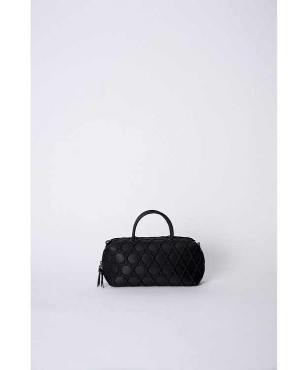 MIYABIYA 【撥水加工】篭目大柄エンボスボンディングミニボストン ブラック