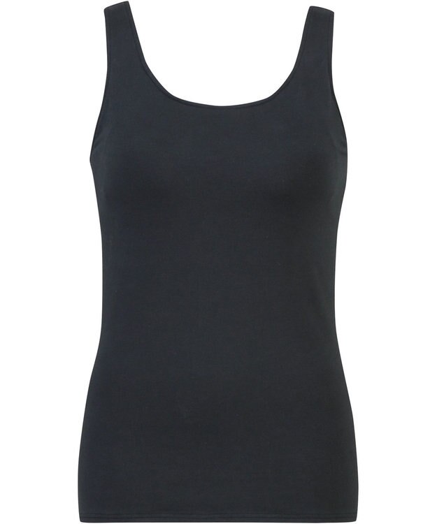 Wing カップ付きタンクトップ 綿混(身生地部) ラク きれいなバストシルエット 【シンクロブラトップ 綿混タイプ】 ブラトップ ET1132 ウイング／ワコール ブラック