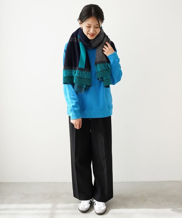 nitorito 【3WAY/秋冬向け/UNISEX】wadachi チェック柄 ストール navy
