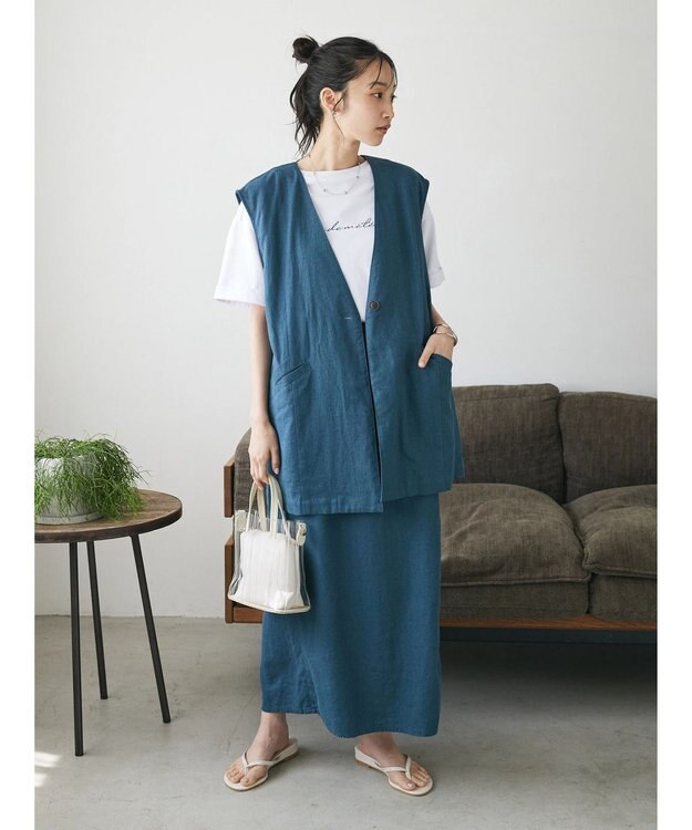 CRAFT STANDARD BOUTIQUE 【キナリノ別注】リネンレーヨンスカート Navy