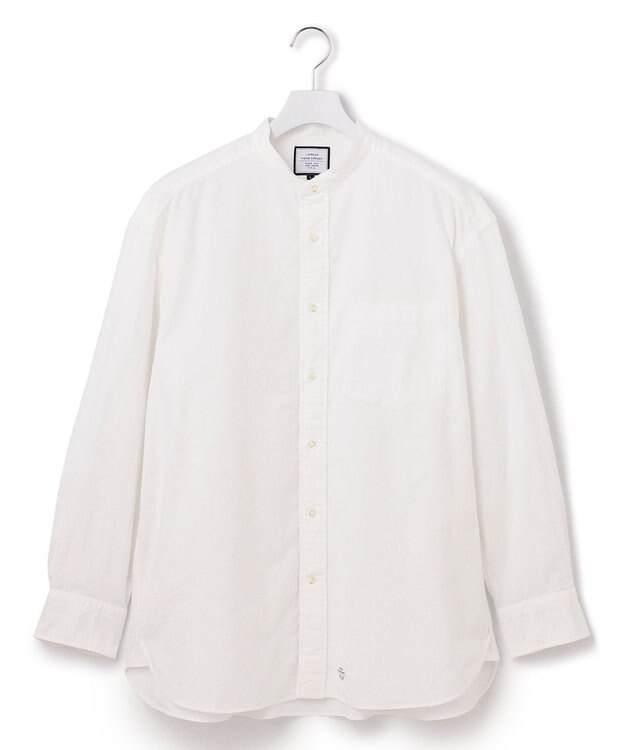 J.PRESS YORK STREET 【UNISEX】オックス起毛 バンドカラーシャツ ホワイト系
