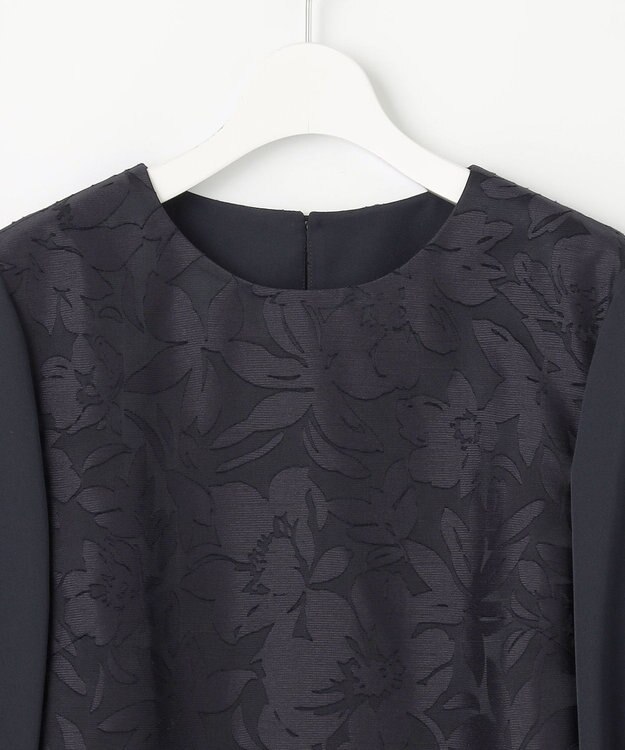 自由区 S 【カタログ掲載・セットアップ対応・洗える】フラワーオパールプルオーバー ブラウス ネイビー