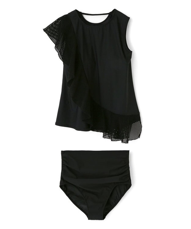San-ai Resort（三愛水着楽園） アシンメトリートップス水着　9M【San-ai Resort（サンアイリゾート） ブラック