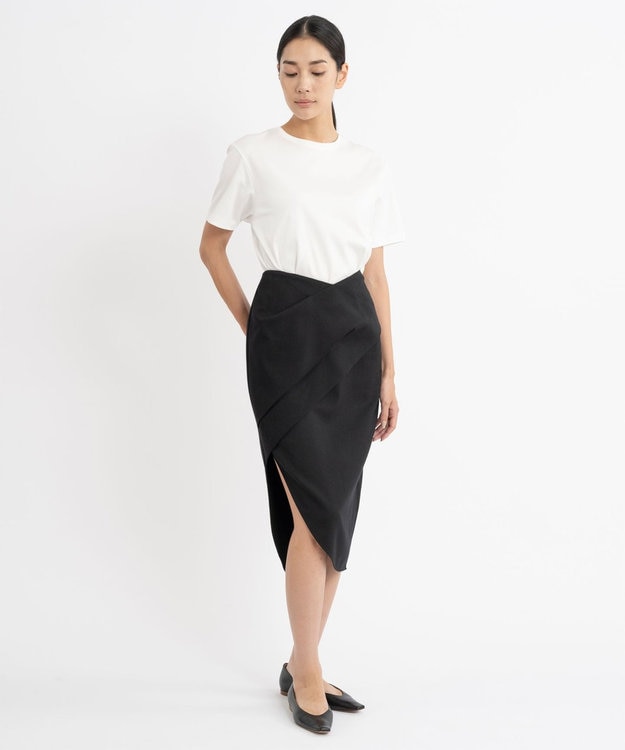 23区 S 【エステータ】ウールダブルクロス  スカート ブラック系