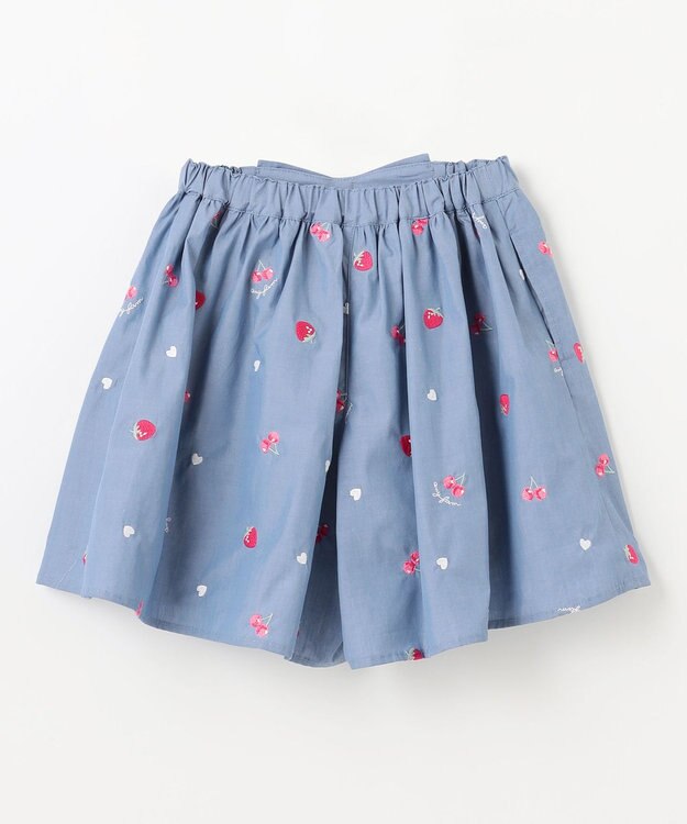 ANY KIDS 総柄刺繍 キュロット ブルー