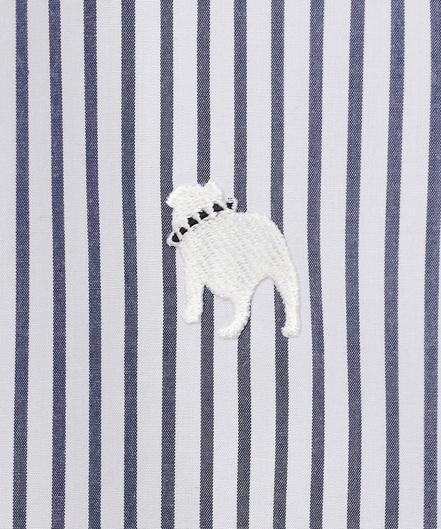 J.PRESS MEN 【WEB限定】ポプリンストライプ バックブルバンドカラーシャツ ホワイト系1