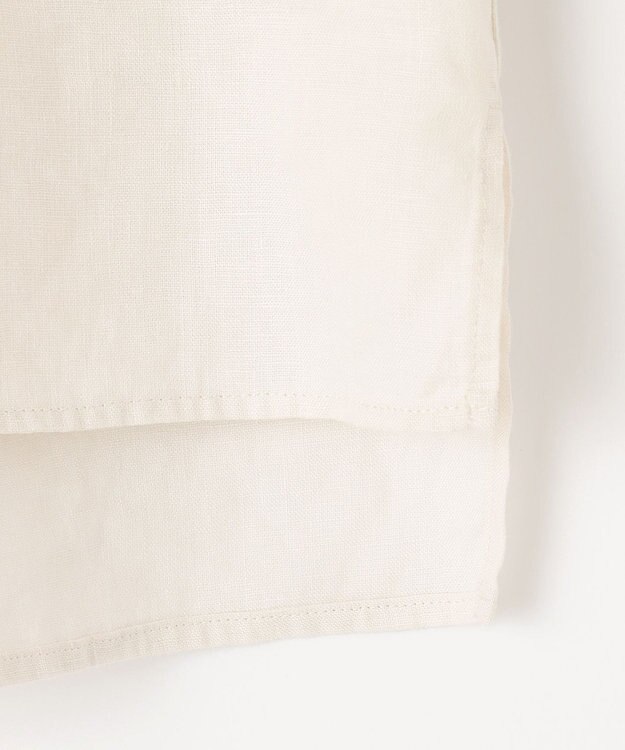 自由区 【XSサイズ～/洗える/セット可】エンブロイダリーリネン前開き シャツブラウス アイボリー系