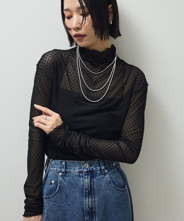 Green Parks ・ＡＮＤＳＥＡＲＣＨ　ドットチュールハイネック Black