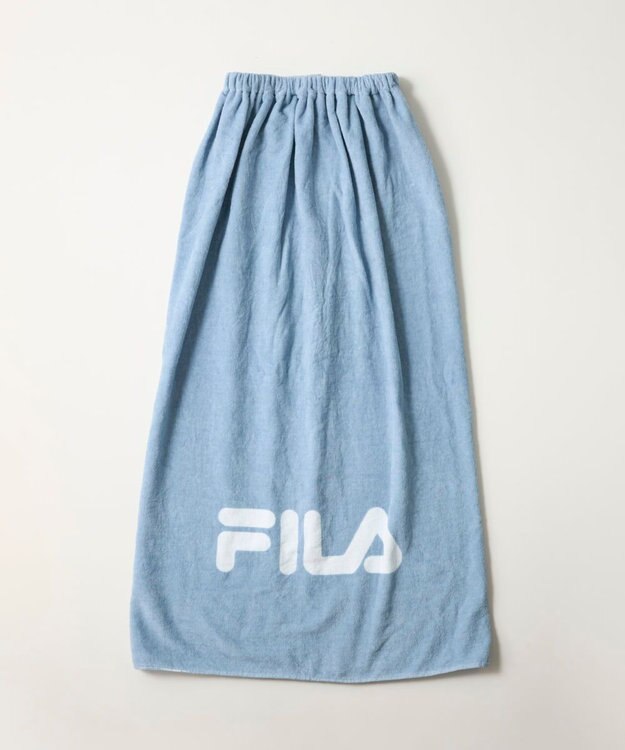 OP／FILA 【FILA】ブランドロゴ綿ガーゼ巻きタオル サックス