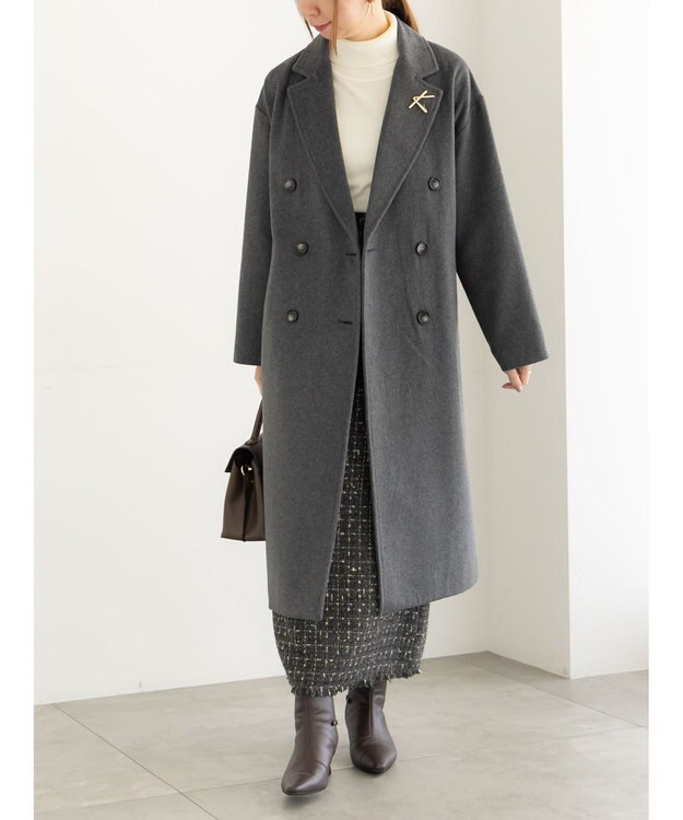 Te chichi ツィードロングナロースカート《2025winter catalog item》 チャコールグレー