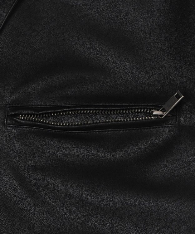 WEGO PUダブルZIPブルゾン ブラック