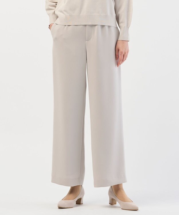 J.PRESS LADIES L 【セットアップ対応】セラテリーダブルクロス セミワイド パンツ グレージュ系