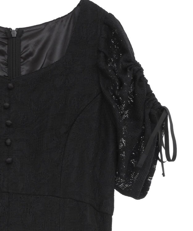 earth music&ecology パネル切り替えレースワンピース Black