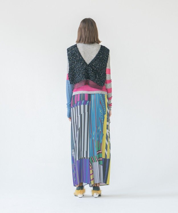 COQ PARALLEL 前後2WAYプリーツパンツ チャコールグレー