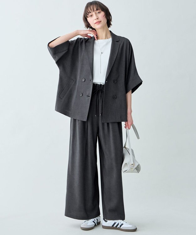 ANY 【セットアップ対応】テックリネンツイードパンツ チャコール系