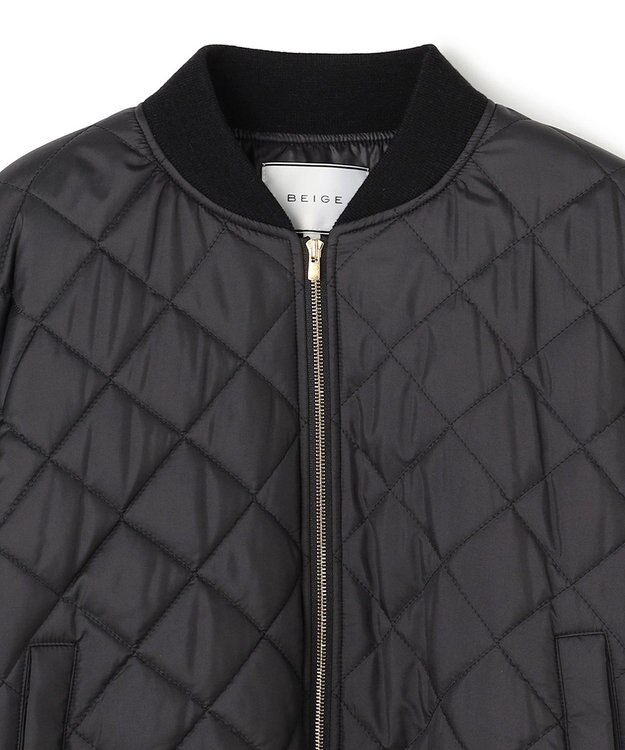 BEIGE， 【GISELe 10月号掲載】DOVER / 異素材ウールキルティングブルゾン Black × Charcoal