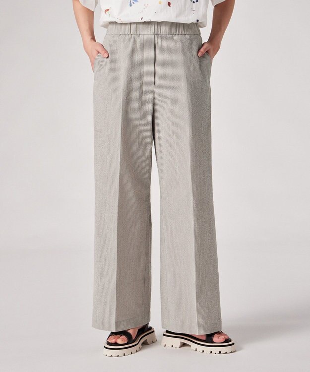 Paul Smith ストライプ シアサッカー ワイドパンツ ベージュ