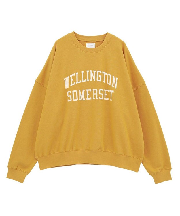 Green Parks オーバーサイズロゴ裏毛プルオーバー Mustard