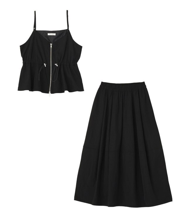 Green Parks ＳＥＴ２点　キャミビスチェ＋スカート Black
