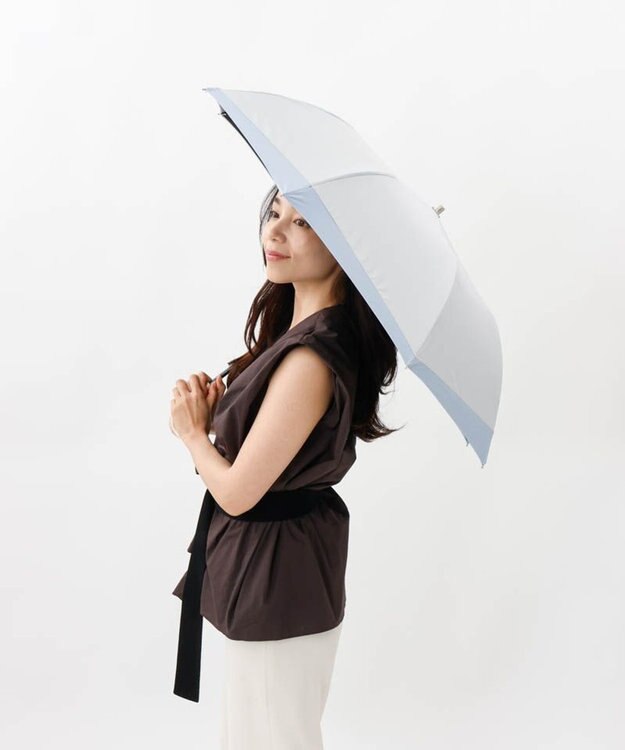 AURORA 【 BLAO（ブラオ）】サマーシールド 変形切継ぎ晴雨兼用傘(折りたたみ傘) シルバーグレー
