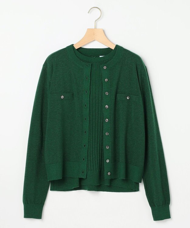 組曲 S ラメアンサンブル ニット ダークグリーン系