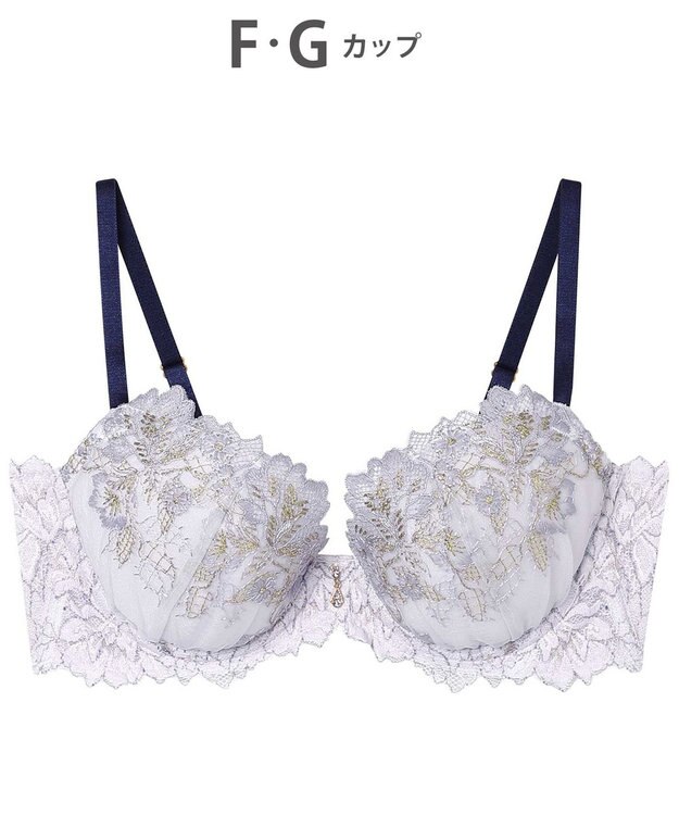 AMPHI ブラジャー ふっくらまる胸キープ 脇高設計 脇・背中スッキリ Gカップまで対応 大きいサイズ 【Hold Day Bra ホールドデイブラ】 BYJ305 アンフィ／ワコール パープル