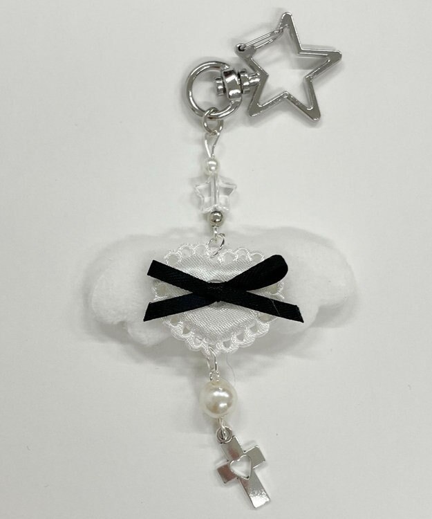 WEGO リボンエンジェルキーホルダー ホワイト