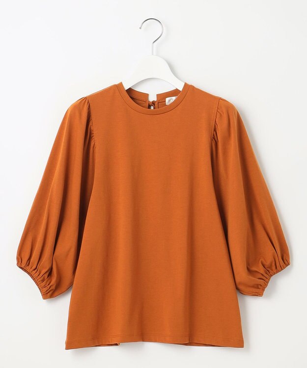 Feroux 【UVケア】バックリボンボリュームスリーブ Tシャツ オレンジ系