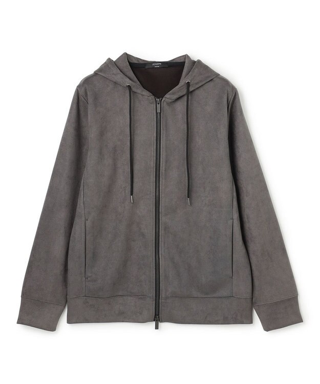 JOSEPH HOMME 【WEB・一部店舗限定  】レザーライクポンチ　ジップアップパーカー グレー系