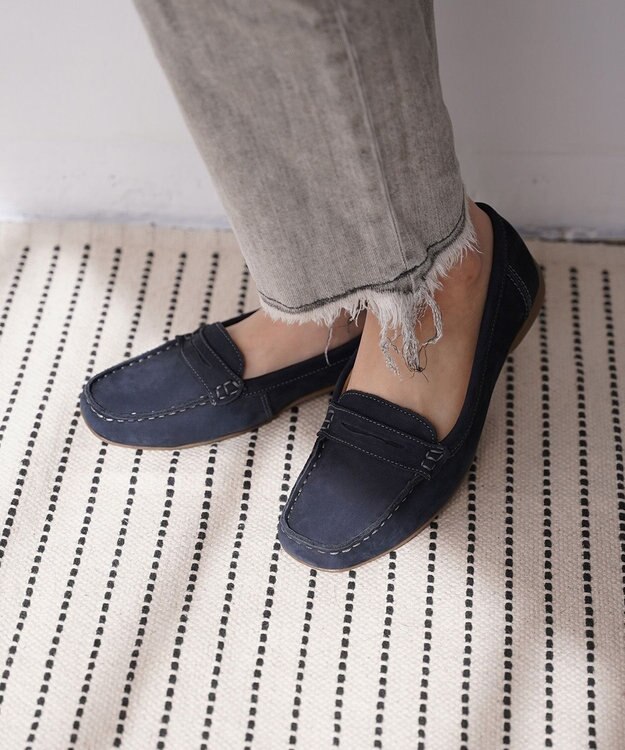 Pointer 本革ドライビングシューズ ダークネイビー(ヌバック)