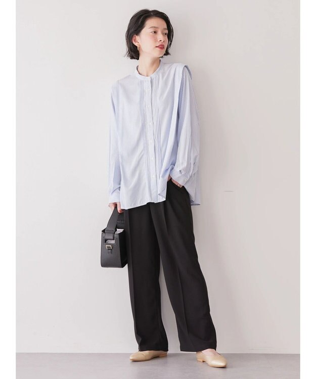 AMERICAN HOLIC サラックールタック使いブラウス Stripe