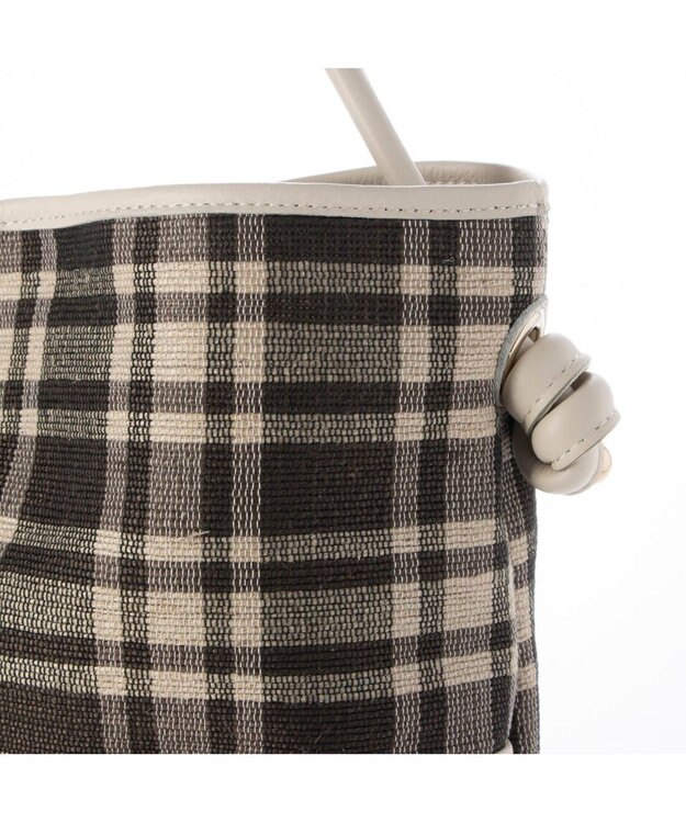 UNBILLION  ペルケ perche / 1本手チェックトートバッグ ブラウン