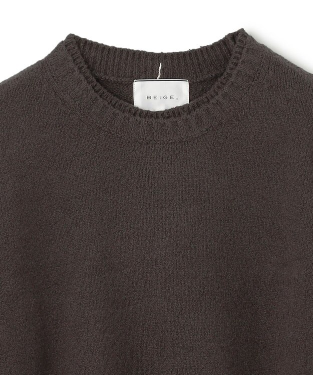 BEIGE， 【洗える】BERTAINA /  配色リンキングクルーネックニット C.Gray×Ecru