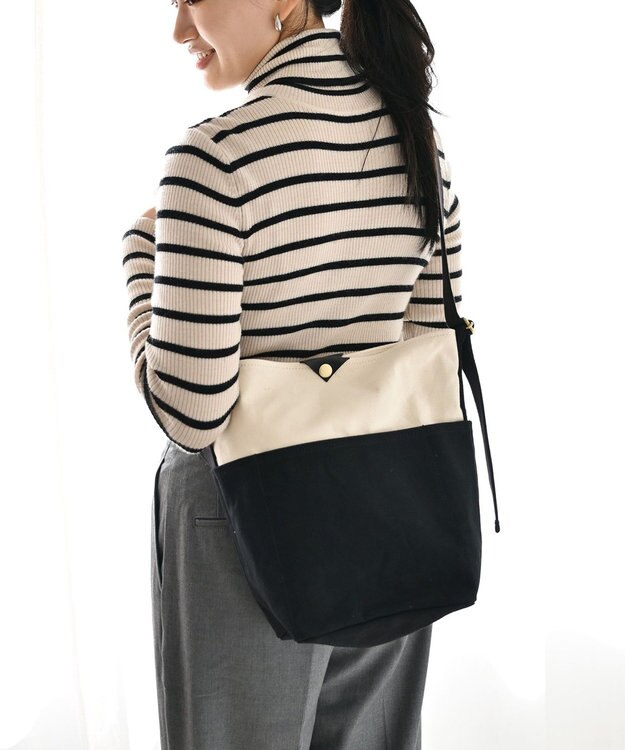 NIZYU KANO TWO-TONEショルダーバッグ Sサイズ 生成り×ブラック